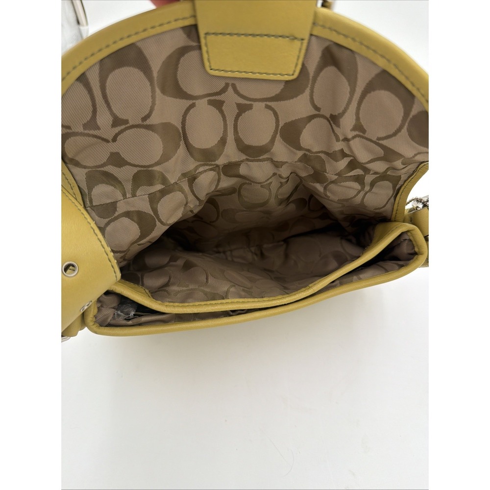 Rare Coach Vintage SMALL 9247 Lime Green Soho Y2K Leather Shoulder Bag - Picture 10 of 13
